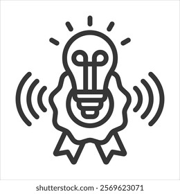 Brand Awareness Outline Icon Vector Illustration