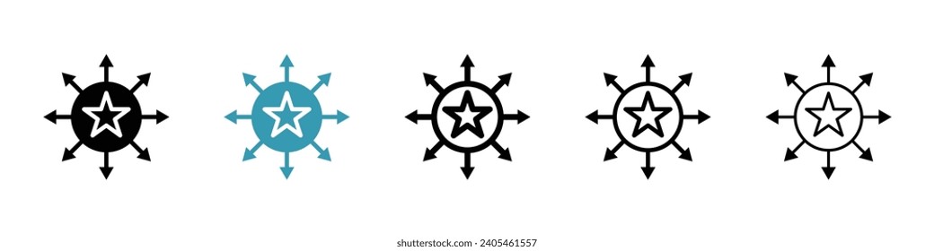 Brand awareness vector icon set. Influence marketing vector illustration for Ui designs.