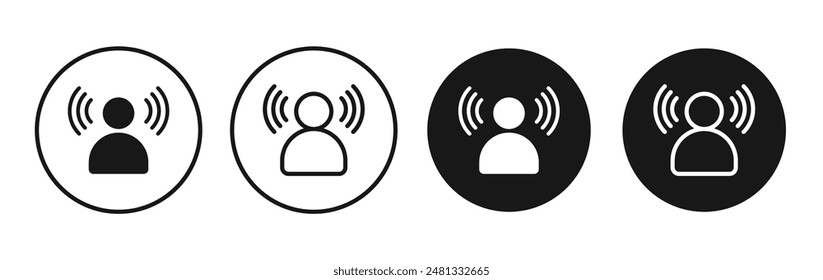 Brand awareness vector icon set black filled and outlined style.