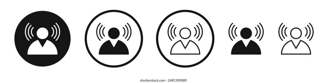 Brand awareness vector icon set in black and white color.