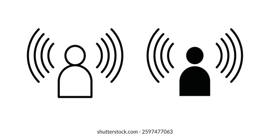 Brand awareness vector icon set black filled and outlined style.