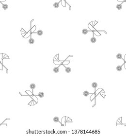 Brand baby pram pattern seamless vector repeat geometric for any web design