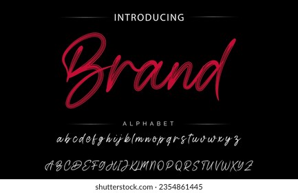 Brand Best Alphabet Painting Paint Brush Beauty Script Logotype Font lettering handwritten