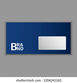 Brand blue envelope icon. Realistic illustration of brand blue envelope vector icon for web design