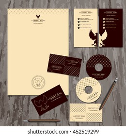 Brand book, business cards, logo, corporate identity, branding, identity, logo, eagle, noble brand style, dear vector brand book for the company
