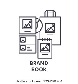 Brand Book Line Icon Concept. Brand Book Vector Linear Illustration, Symbol, Sign