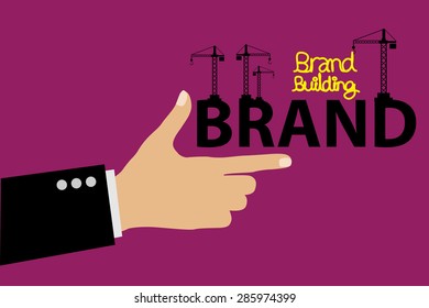 Brand building concept vector illustration.