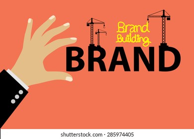 Brand building concept vector illustration.