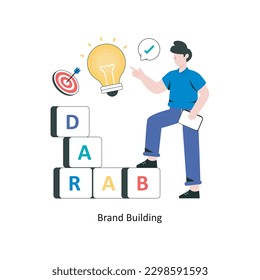 Vektorgrafik von Brand Building Flat Style Design. Stockillustration
