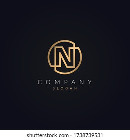 brand and business logo with N letter, logotype alphabet N icon circle and ellipse shape monogram.