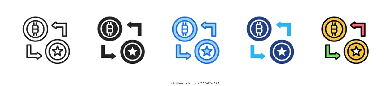 Conjunto de iconos de capital de marca Colección de estilo múltiple