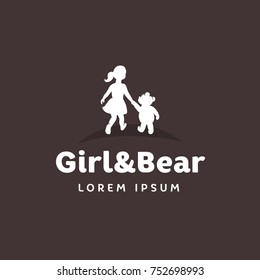 brand for children and parents, baby and his bear are real friends