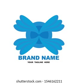 brand circle logo blue color - vector