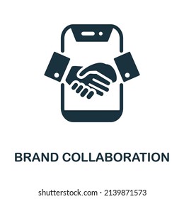 Brand Collaboration icon. Monochrome simple Brand Collaboration icon for templates, web design and infographics