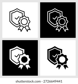 Icono de compromiso de marca con fondo blanco y negro