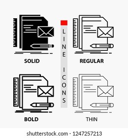 Brand, company, identity, letter, presentation Icon in Thin, Regular, Bold Line and Glyph Style. Vector illustration