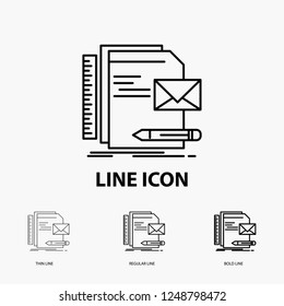 Brand, company, identity, letter, presentation Icon in Thin, Regular and Bold Line Style. Vector illustration