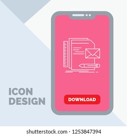 Brand, company, identity, letter, presentation Line Icon in Mobile for Download Page