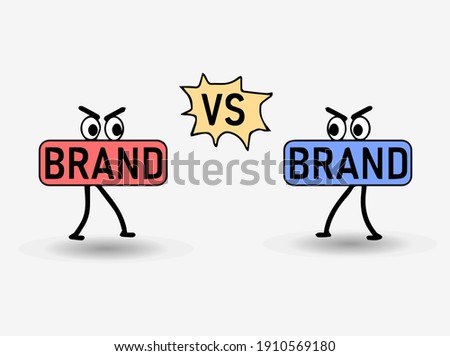 brand competitors concept, vector illustration of brand