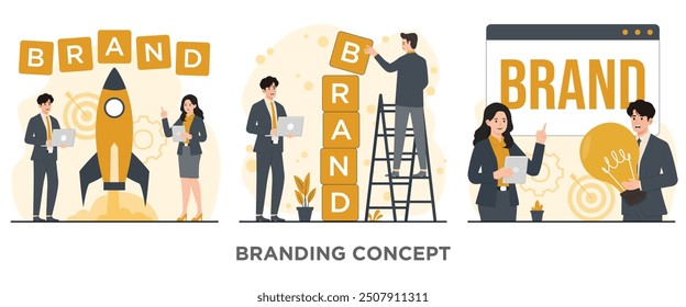 Brand concept branding vector illustration 