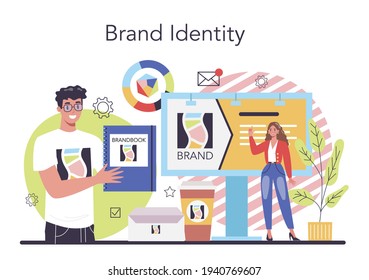 Brand concept. Marketing strategy and unique design of a company