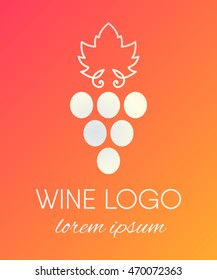 Brand design element for organic wine, wine list, menu, liquor store, selling alcohol, wine company. Vector illustration.