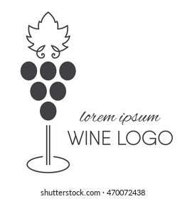 Brand design element for organic wine, wine list, menu, liquor store, selling alcohol, wine company. Vector illustration.