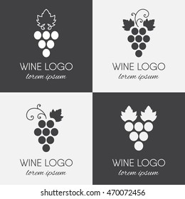 Brand design element for organic wine, wine list, menu, liquor store, selling alcohol, wine company. Vector illustration.