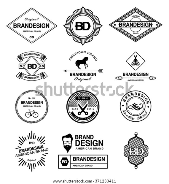 BRAND DESIGN ELEMENTS INDUSTRIAL STYLE. Elements\
such as logos for business, labels, ribbons, symbols...Editable\
vector illustration\
file.
