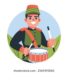 Brand drummer illustration in flat style 