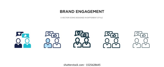 brand engagement icon in different style vector illustration. two colored and black brand engagement vector icons designed in filled, outline, line and stroke style can be used for web, mobile, ui