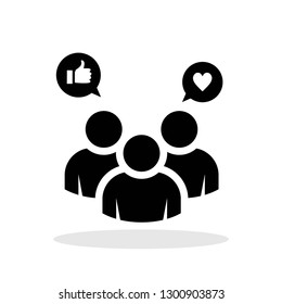 Brand engagement icon in flat style. Social media symbol for your web site design, logo, app, UI Vector EPS 10.