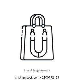 Brand Engagement Icon. Outline Style Icon Design Isolated On White Background