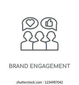 brand engagement linear icon. Modern outline brand engagement logo concept on white background from General collection. Suitable for use on web apps, mobile apps and print media.