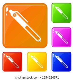 Brand envelope icons set collection vector 6 color isolated on white background
