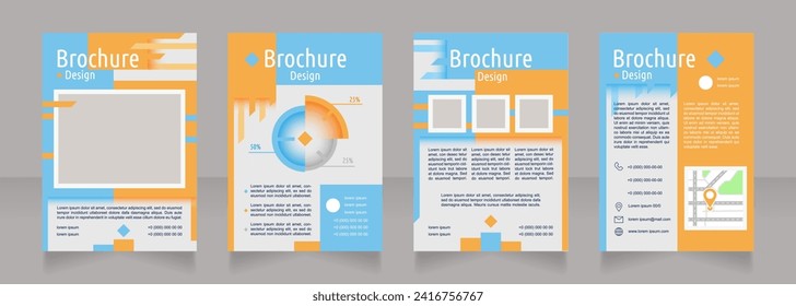 Brand envisioned future blank brochure design. Template set with copy space for text. Premade corporate reports collection. Editable 4 paper pages. Ubuntu Condensed, Arial Regular fonts used