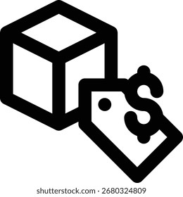 Icono de contorno de valor, valor y valor de marca