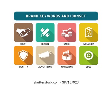 Brand Flat Icon Set