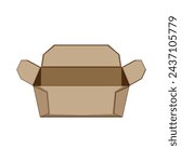 brand food box to go cartoon. take paper, away lunch, fast lo brand food box to go sign. isolated symbol vector illustration