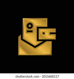 Brand gold plated metalic icon or logo vector