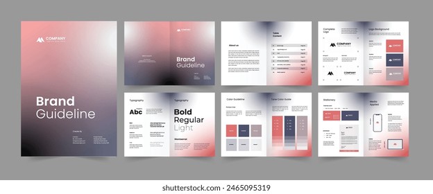 Brand guideline and 12 pages brand guideline template