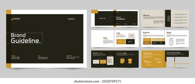 brand guideline landscape template for brand identity presentation guide layout	
