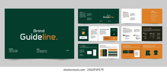 brand guideline landscape template for brand identity presentation guide layout	
