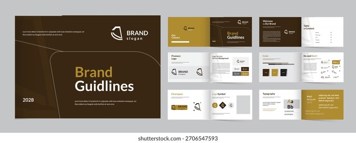 brand guideline layout brand Identity guidelines 12 Pages Brand Guidelines Template
