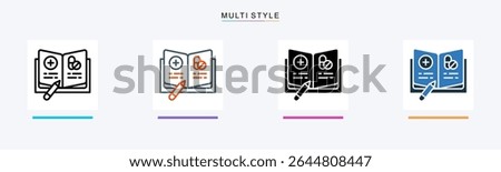 Brand Guideline multiple icon style vector illustration