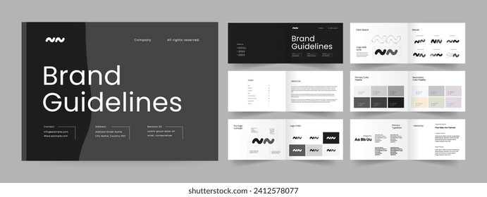 Brand guideline in presentation Brand guideline template