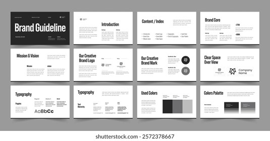 Brand Guideline Presentation Template, Brand Guidelines Template, Brand Guideline Design