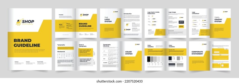 Diseño de plantillas de guía de marca o diseño de directrices de marca