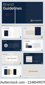 Brand guideline template with hexagonal background pattern