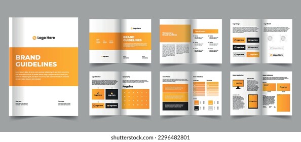 Brand Guideline Template and Brand IDentity Guidelines Brochure Layout